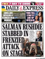 Daily Express () Newspaper Front Page for 13 August 2022
