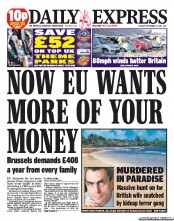 Daily Express () Newspaper Front Page for 13 September 2011