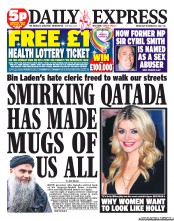 Daily Express () Newspaper Front Page for 14 November 2012