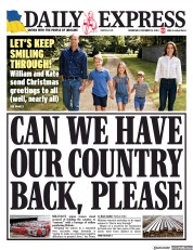 Daily Express () Newspaper Front Page for 14 December 2022