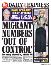 Daily Express () Newspaper Front Page for 14 January 2014