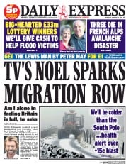 Daily Express () Newspaper Front Page for 14 January 2016