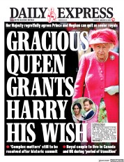 Daily Express () Newspaper Front Page for 14 January 2020