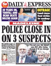 Daily Express () Newspaper Front Page for 14 February 2014
