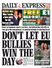 Daily Express () Newspaper Front Page for 14 March 2019