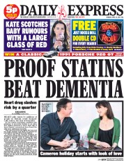 Daily Express () Newspaper Front Page for 14 April 2014