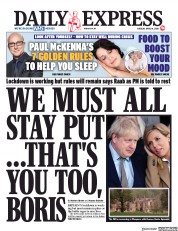 Daily Express () Newspaper Front Page for 14 April 2020