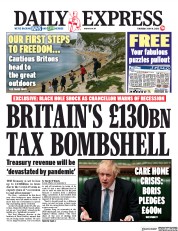 Daily Express () Newspaper Front Page for 14 May 2020