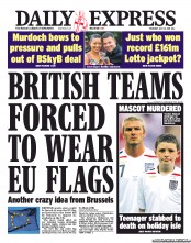 Daily Express () Newspaper Front Page for 14 July 2011