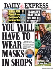 Daily Express () Newspaper Front Page for 14 July 2020
