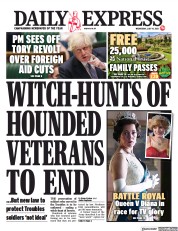 Daily Express () Newspaper Front Page for 14 July 2021