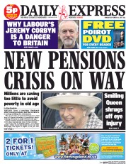 Daily Express () Newspaper Front Page for 14 September 2015