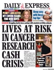 Daily Express () Newspaper Front Page for 14 September 2020