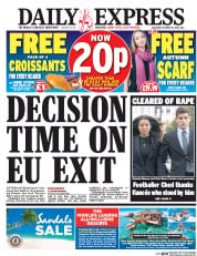 Daily Express () Newspaper Front Page for 15 October 2016