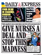 Daily Express () Newspaper Front Page for 15 December 2022