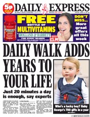 Daily Express () Newspaper Front Page for 15 January 2015