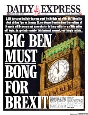 Daily Express () Newspaper Front Page for 15 January 2020