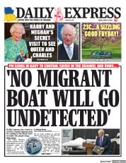 Daily Express () Newspaper Front Page for 15 April 2022