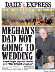 Daily Express () Newspaper Front Page for 15 May 2018