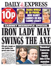 Daily Express () Newspaper Front Page for 15 July 2016