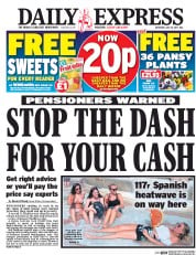 Daily Express () Newspaper Front Page for 15 July 2017