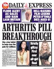 Daily Express () Newspaper Front Page for 16 December 2013