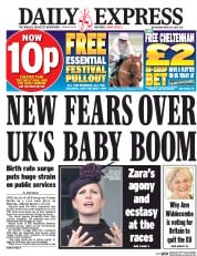 Daily Express () Newspaper Front Page for 16 March 2016