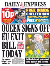Daily Express () Newspaper Front Page for 16 March 2017