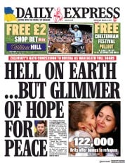 Daily Express () Newspaper Front Page for 16 March 2022