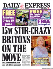 Daily Express () Newspaper Front Page for 16 May 2020