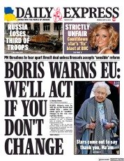 Daily Express () Newspaper Front Page for 16 May 2022