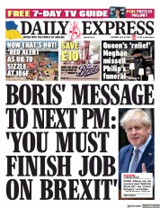 Daily Express () Newspaper Front Page for 16 July 2022