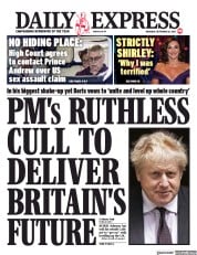 Daily Express () Newspaper Front Page for 16 September 2021