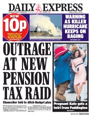 Daily Express () Newspaper Front Page for 17 October 2017