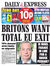 Daily Express () Newspaper Front Page for 17 November 2016