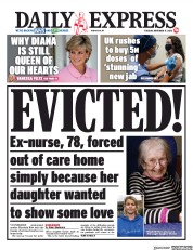 Daily Express () Newspaper Front Page for 17 November 2020