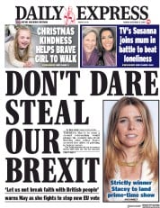Daily Express () Newspaper Front Page for 17 December 2018