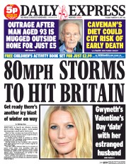 Daily Express () Newspaper Front Page for 17 February 2015