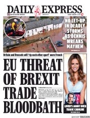 Daily Express () Newspaper Front Page for 17 February 2020