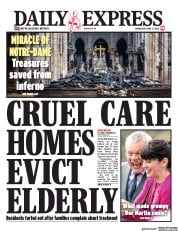 Daily Express () Newspaper Front Page for 17 April 2019