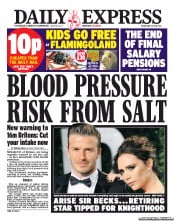 Daily Express () Newspaper Front Page for 17 May 2013