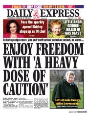 Daily Express () Newspaper Front Page for 17 May 2021