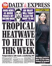 Daily Express () Newspaper Front Page for 17 June 2013