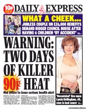 Daily Express () Newspaper Front Page for 17 July 2013