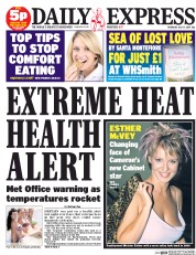 Daily Express () Newspaper Front Page for 17 July 2014