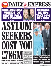 Daily Express () Newspaper Front Page for 17 July 2015