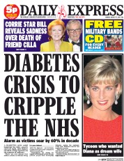 Daily Express () Newspaper Front Page for 17 August 2015