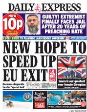 Daily Express () Newspaper Front Page for 17 August 2016