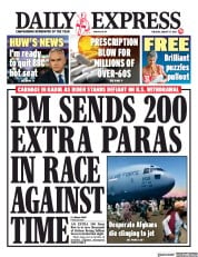 Daily Express () Newspaper Front Page for 17 August 2021