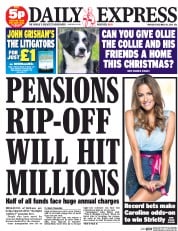 Daily Express () Newspaper Front Page for 18 December 2014